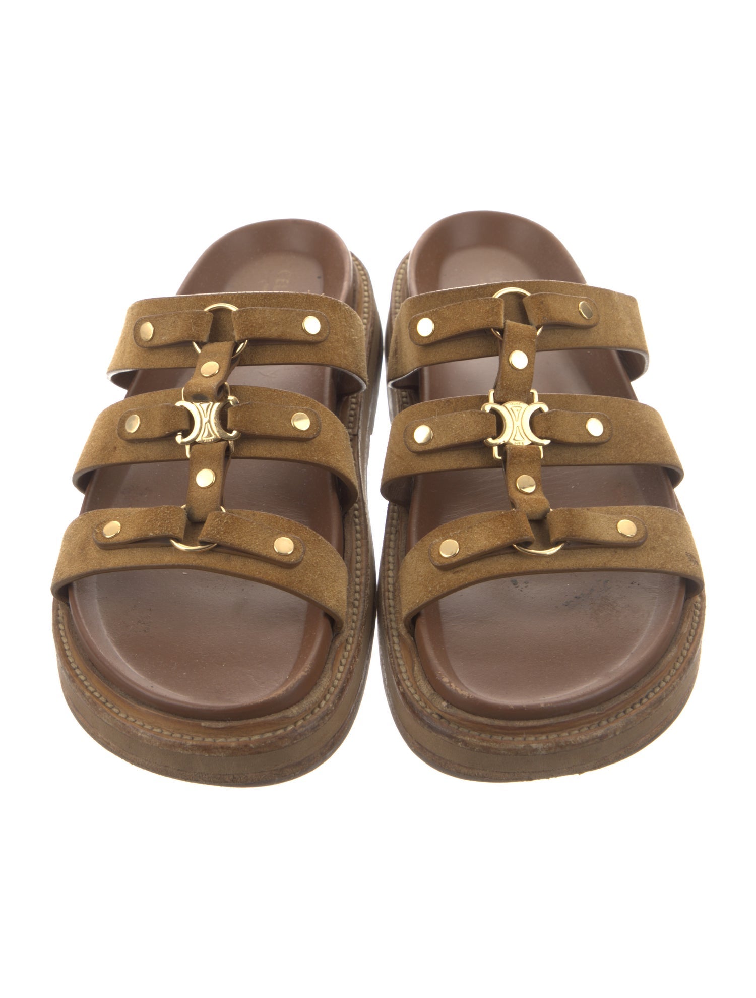 Celine Suede Studded Accents Slides